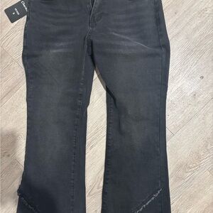 Chartou Black Washed Flare Ankle Jeans NWT